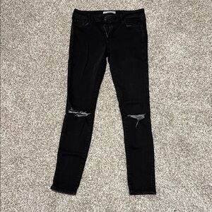 Abercrombie & Fitch Black Ripped Skinny Jeans